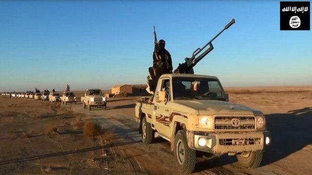 Isis fighters in propaganda video footage