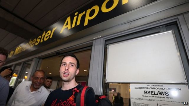 Military jet escorts Qatar Airways plane to Manchester Airport