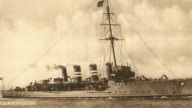 HMS Amphion was first British warship sunk in World War One - BBC News