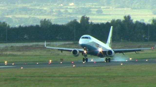 Flybe aircraft landing
