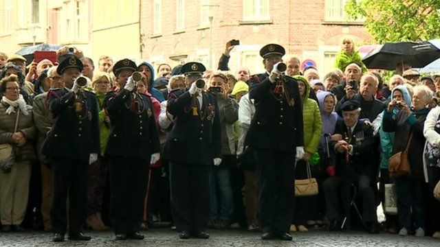 Sounding of the Last Post at the Menin Gate memorial