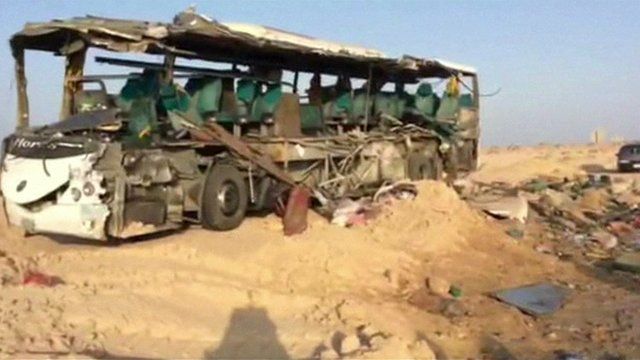 Bus carcass in Egypt
