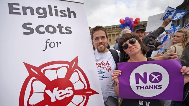 Two campaigners for the yes and no campaigns in the Scottish Independence debate
