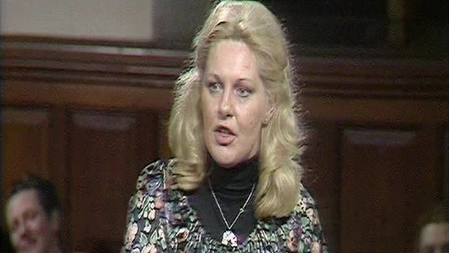 Margo MacDonald debating in 1979.
