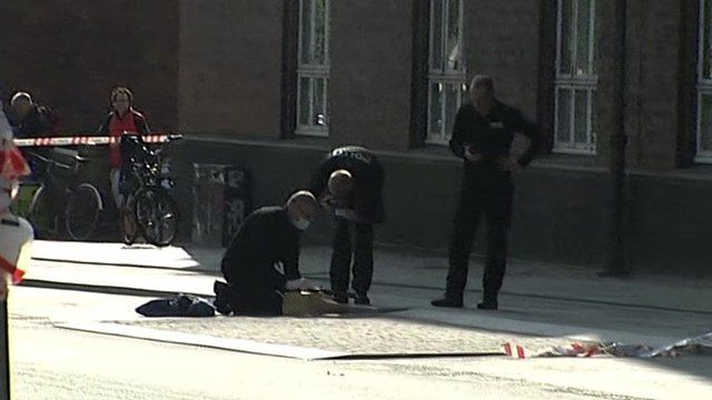 Police working at the scene