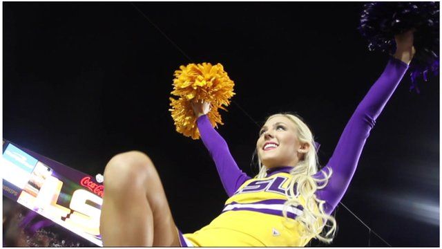 An LSU cheerleader