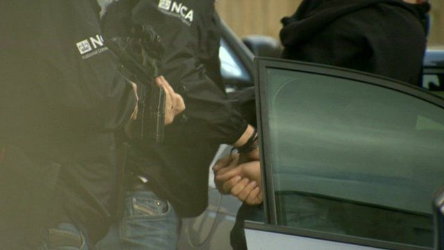 Foreign police making an arrest