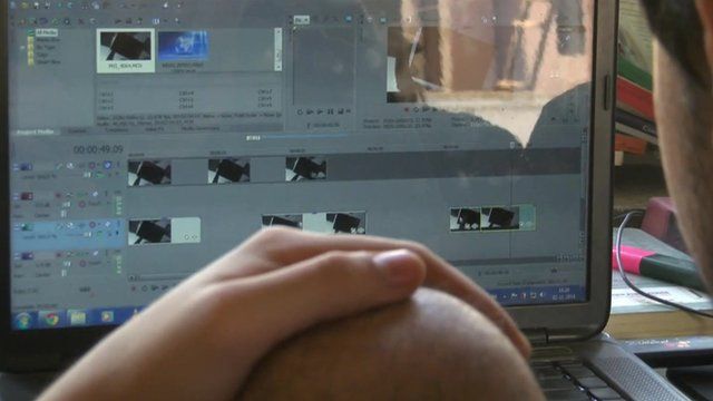 Laptop with editing software