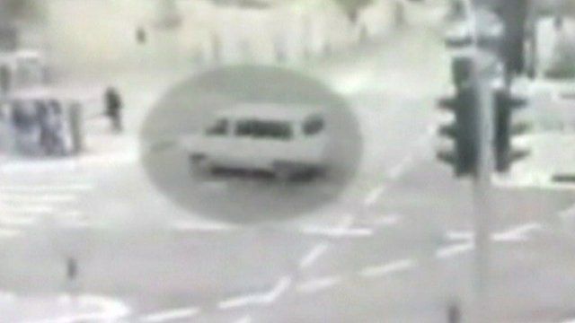 Car approaching pedestrians