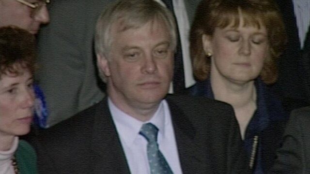 Chris Patten reacts to his defeat in Bath