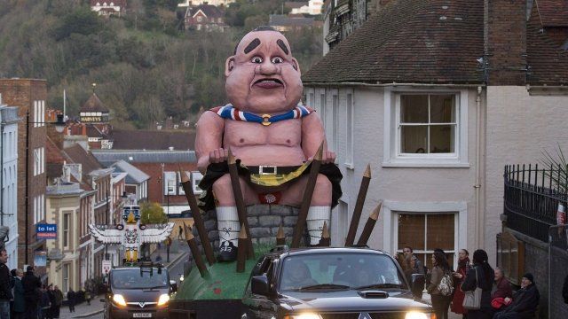 Alex Salmond effigy paraded through Lewes, East Sussex