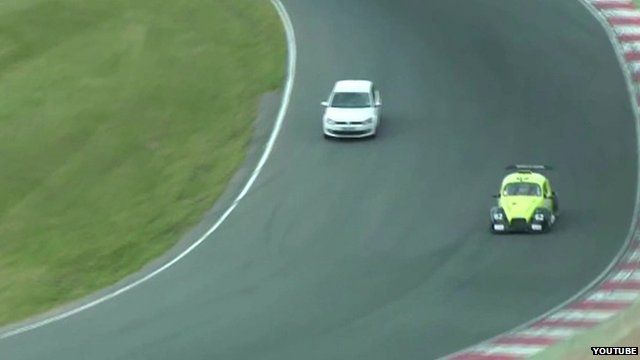 Car on race track