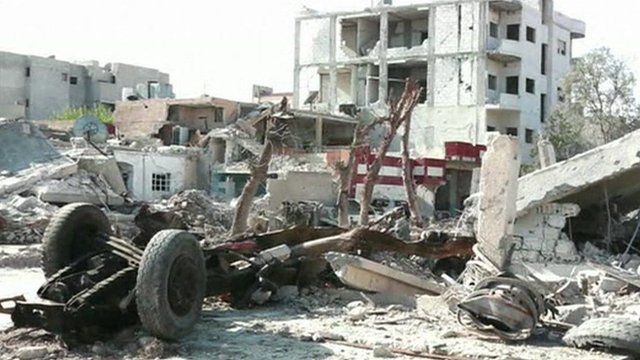 Rubble in Kobane