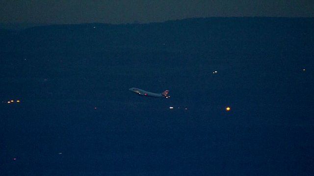 Plane takes off at Gatwick Airport