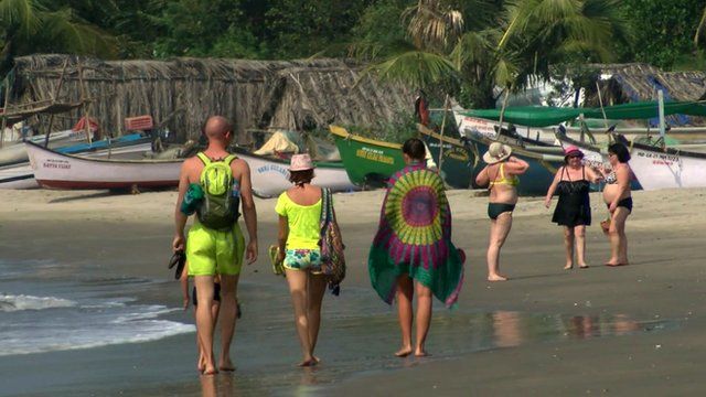 Tourists on the beach in Goa