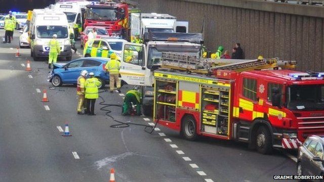 Glasgow M8 Reopens After Rush Hour Crash Bbc News