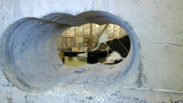 Hole drilled by Hatton Garden burglars