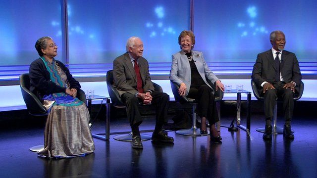 Hina Jilani, Jimmy Carter, Mary Robinson and Kofi Annan (l-r)