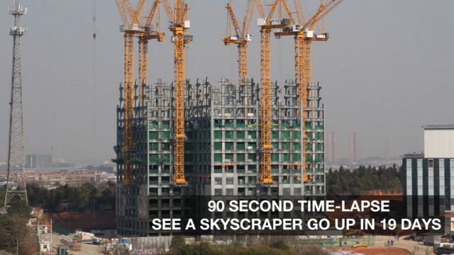 Skyscraper Man Time Lapse Construction Footage Bbc News