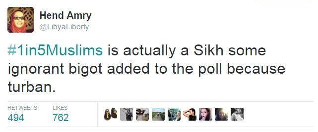 #1in5Muslims comment about Sikhs being mistaken for Muslims