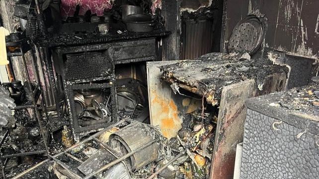 Fire damage at the property in Clipstone