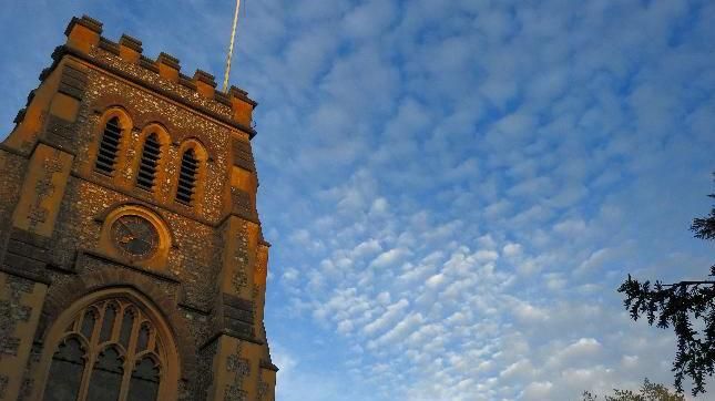 A church under a blue sky 