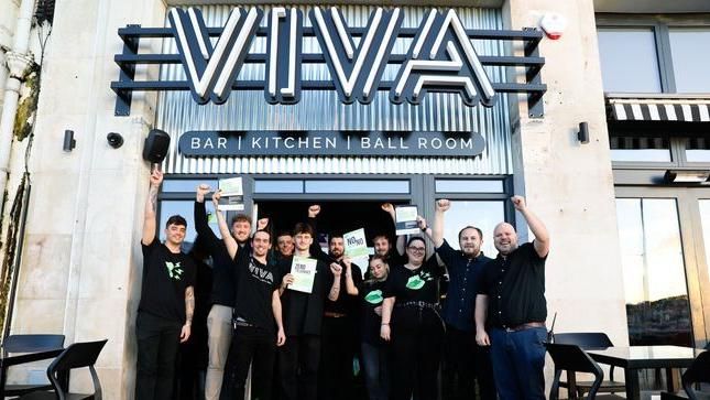 Viva staff in Torquay with Shout-Up! certificates