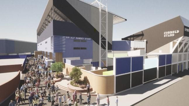 An artists impression of a memorial garden at Ipswich Town Football Club