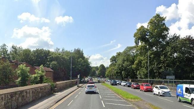 Street view of Moss Bank Way in Bolton