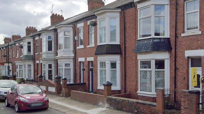 A general view of terraced houses on Cuba Street, Sunderland