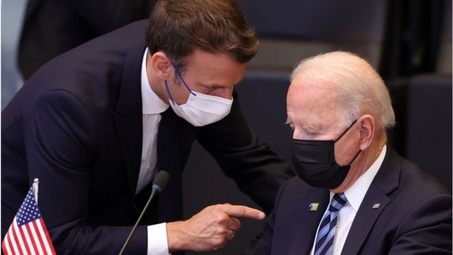 Macron and Biden at Nato summit