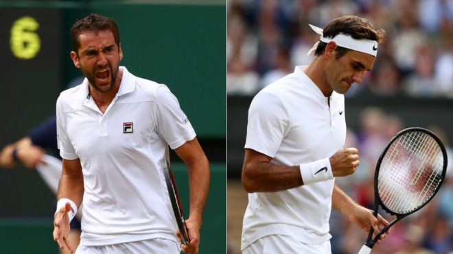 விம்பிள்டன் இறுதிப் போட்டியில் மோதிய ரோஜர் பெடரர் மற்றும் மரின் சிலிக்