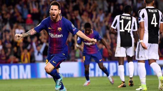 Lionel Messi lập cú đúp hôm 12/09/2017.