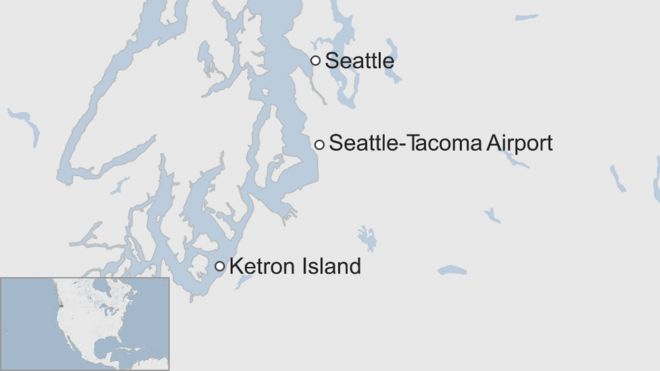 Карта с изображением аэропорта и острова Кетрон