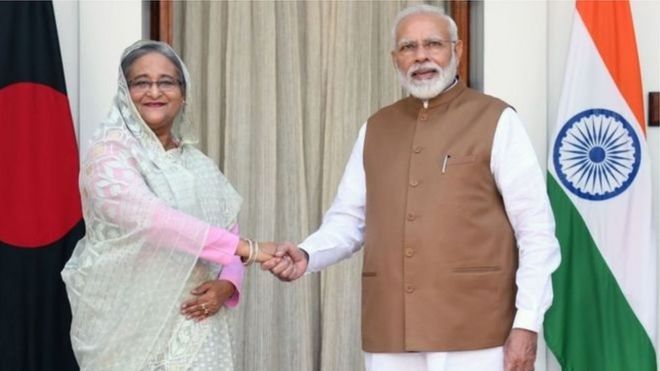 প্রধানমন্ত্রী শেখ হাসিনা ও নরেন্দ্র মোদী