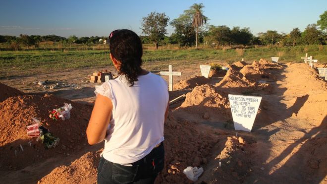 Cemitério de vítimas da chacina de Pau D'Arco, no Pará