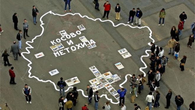 Mapa Kosova na Trgu Republike u Beogradu
