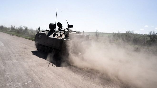 Ukrainian military vehicle
