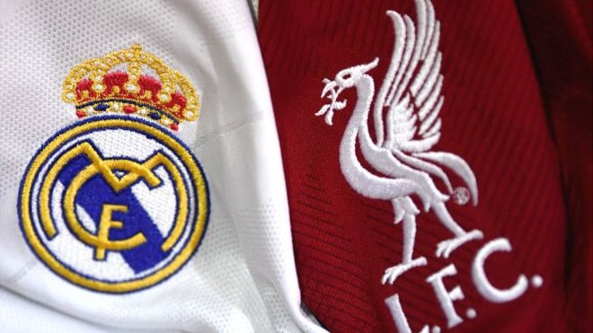 Logos de Real Madrid y Liverpool