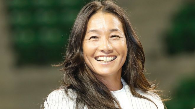 Tennis player Kimiko Date during a press conference on her second retirement at Ariake Coliseum on September 7, 2017 in Tokyo, Japan.