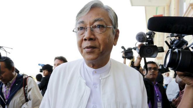 Member of the National League for Democracy U Htin Kyaw arrives for the opening of the new parliament in Naypyitaw 1 February 2016.