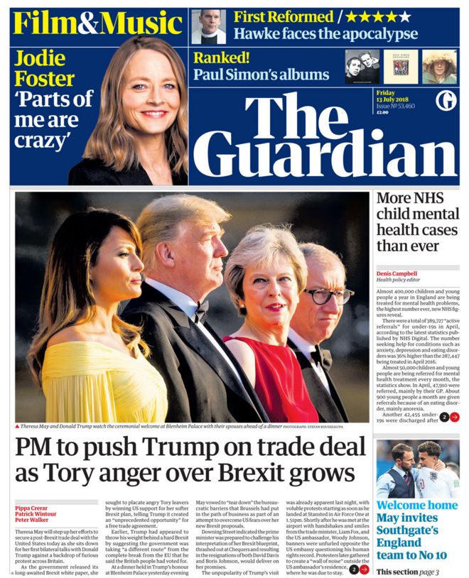 Guardian front page