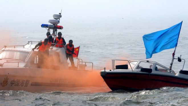 Cảnh sát Biển Trung Quốc tập dợt trong một cuộc diễn tập khủng bố hồi 2008