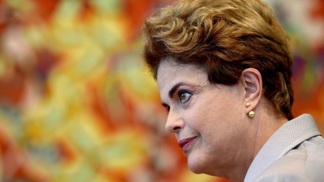 Отстранен от должности президент Бразилии Дилма Руссефф в Бразилиа 14 июня 2016 года