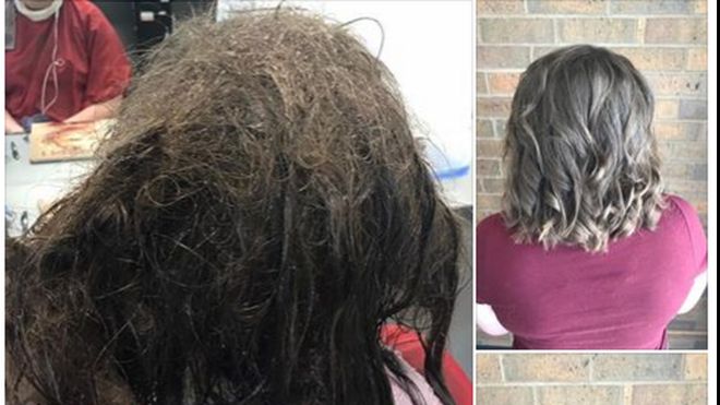 Hairdresser transforms teen's hair