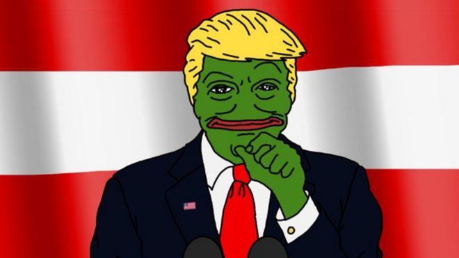 Meme de Donald Trump como el sapo Pepe.