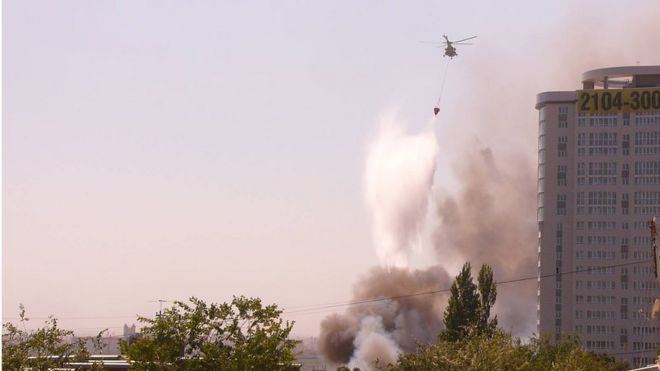 тушение пожара в Ростове