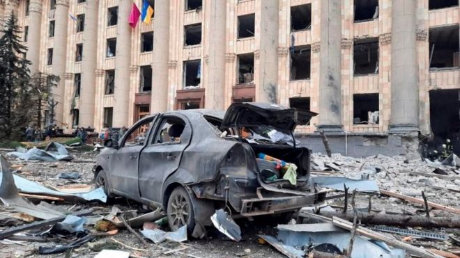 Последствия взрыва в Харькове