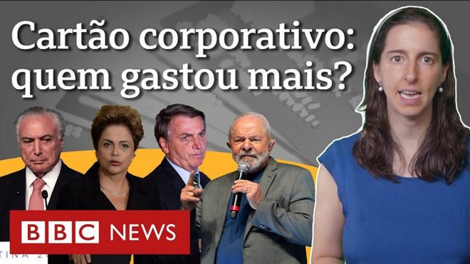 Fotos de Temer, Dilma, Bolsonaro e Lula; repórter Mariana Schreiber e o texto: cartão corporativo - quem gastou mais?
