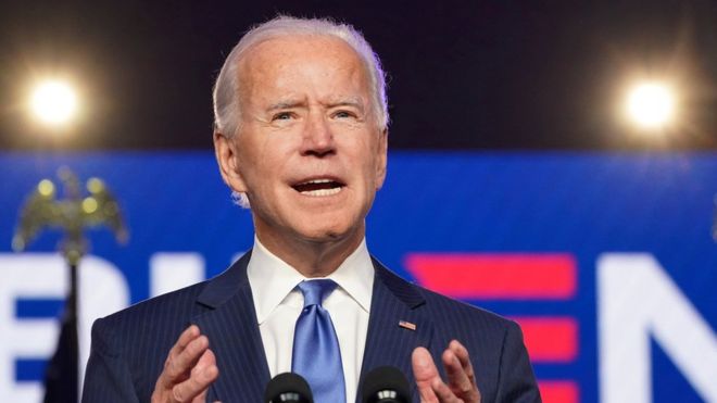 Joe Biden en un discurso en Wilmington el 6 de noviembre